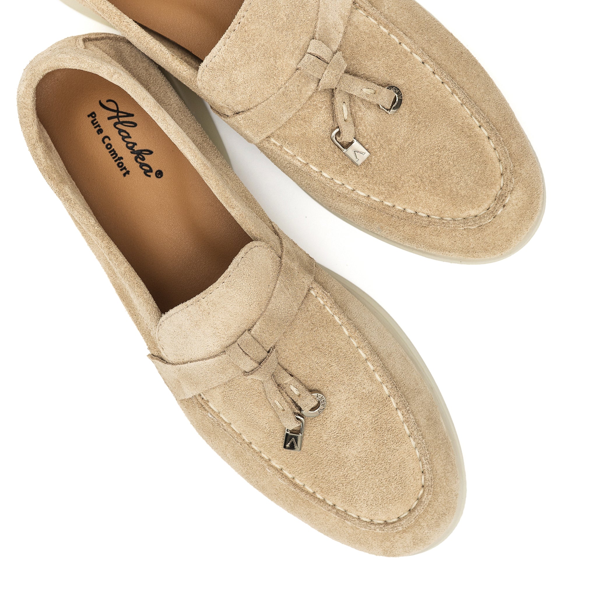 Torino Suede Loafers in Beige