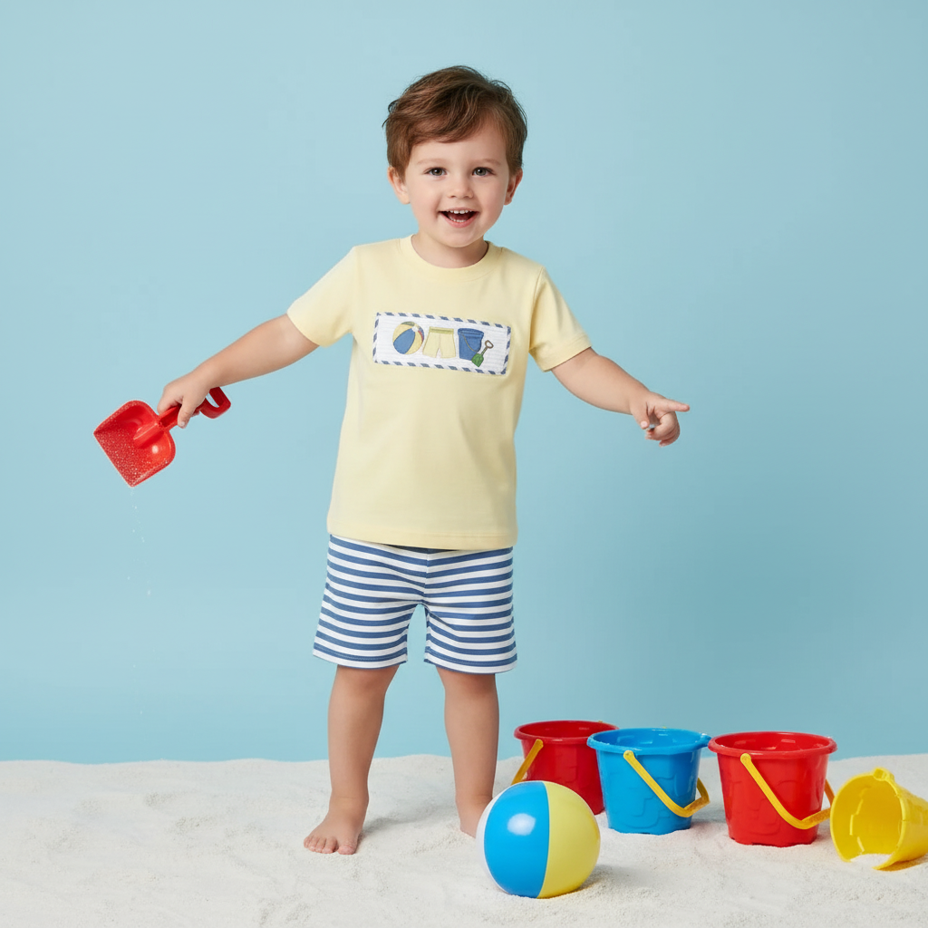 Beach ball boy short set.