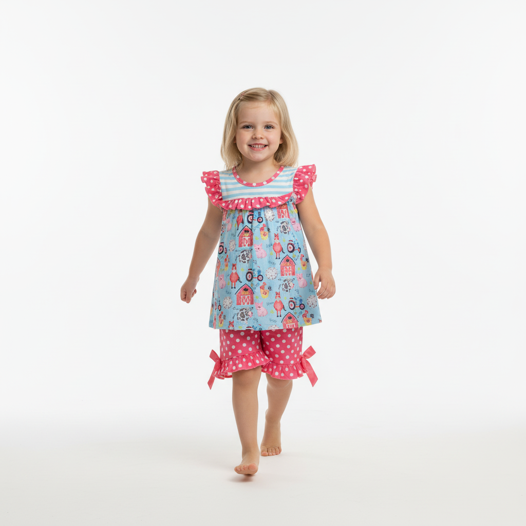 Farm ruffle short set